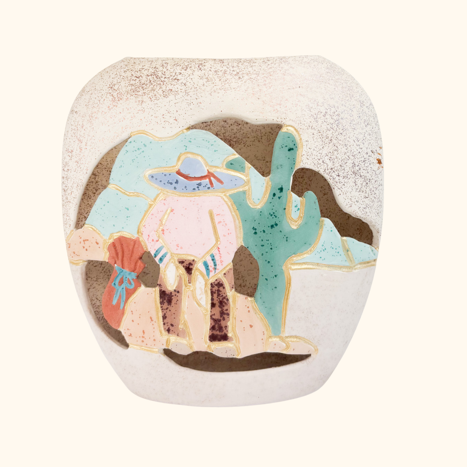 Desert Mexican Pottery Sparkle Vase -  - Vases