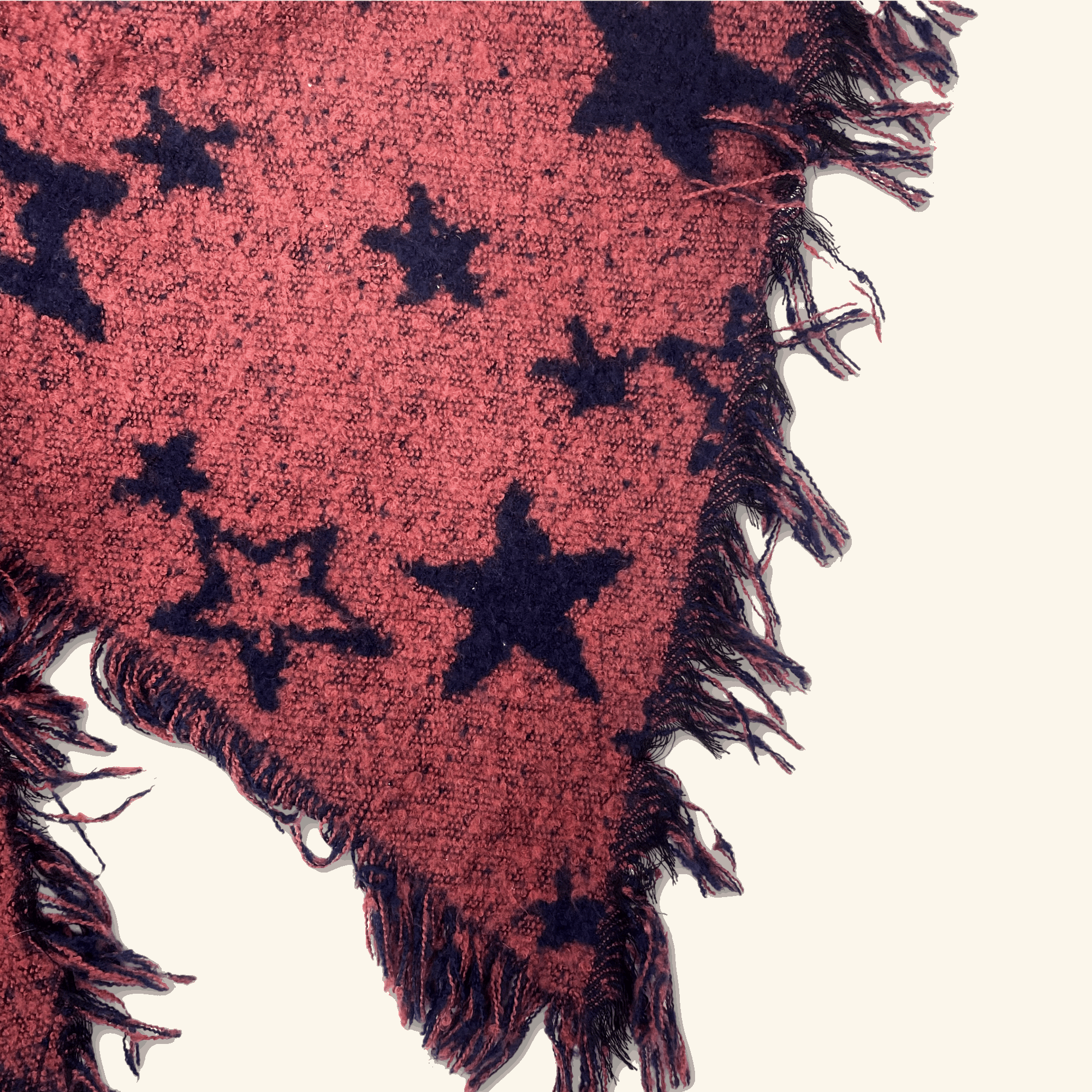 Navy and Pink Reversible Cashmere Star Scarf