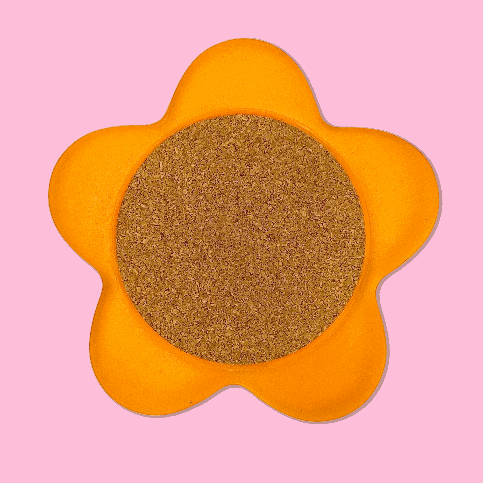 Cork Orange Flower Shaped Coaster with Plastic Petals - Sunshine Thrift - Kitchenware