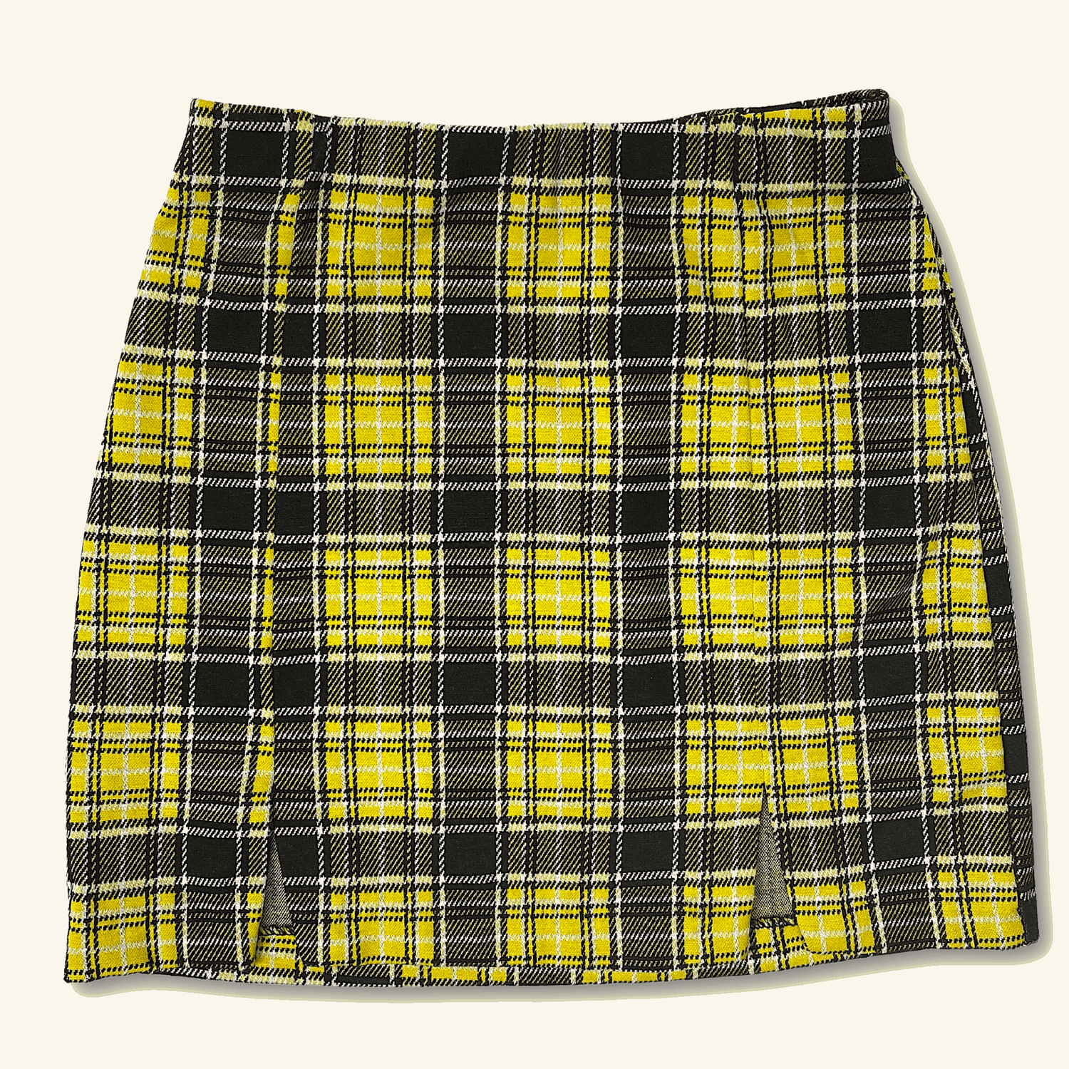 H&amp;M Plaid Yellow Mini Skirt - Size XS - H&amp;M - Skirts