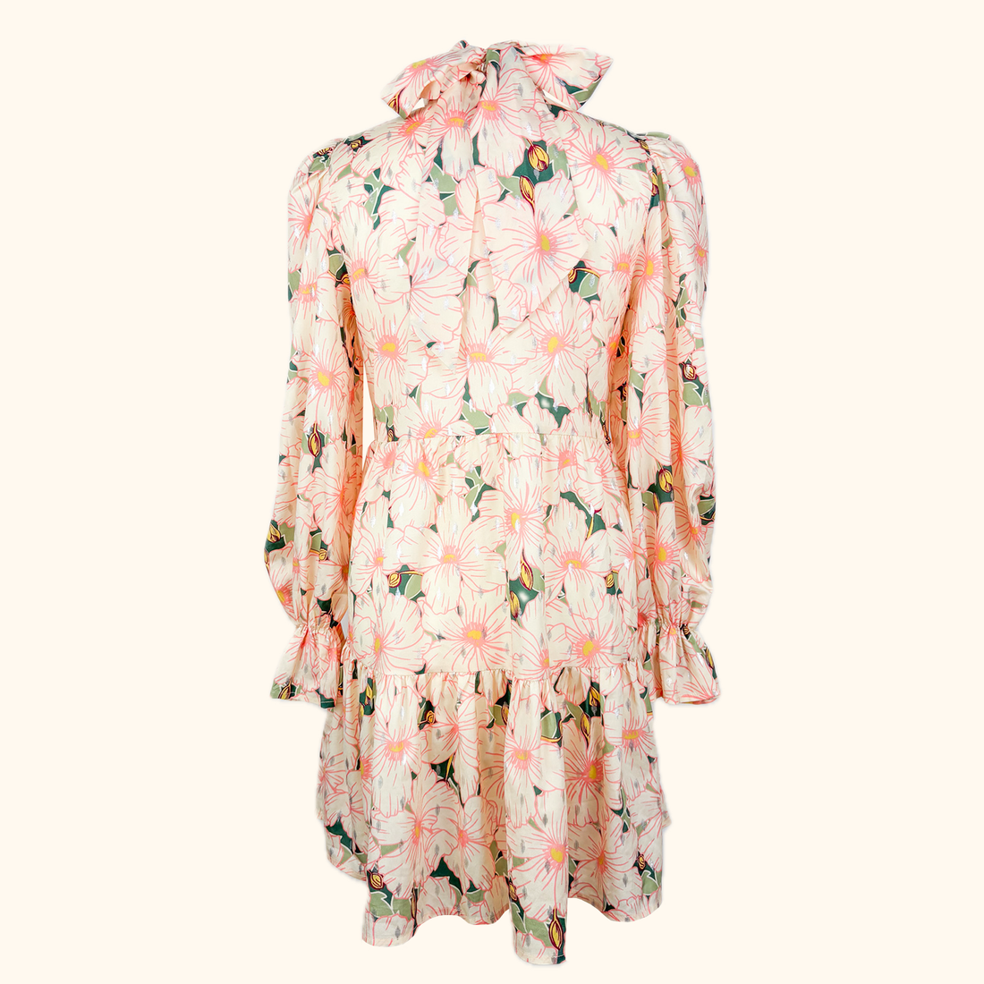Never Fully Dressed Long Sleeve Tiered Floral Mini Dress - Size 8