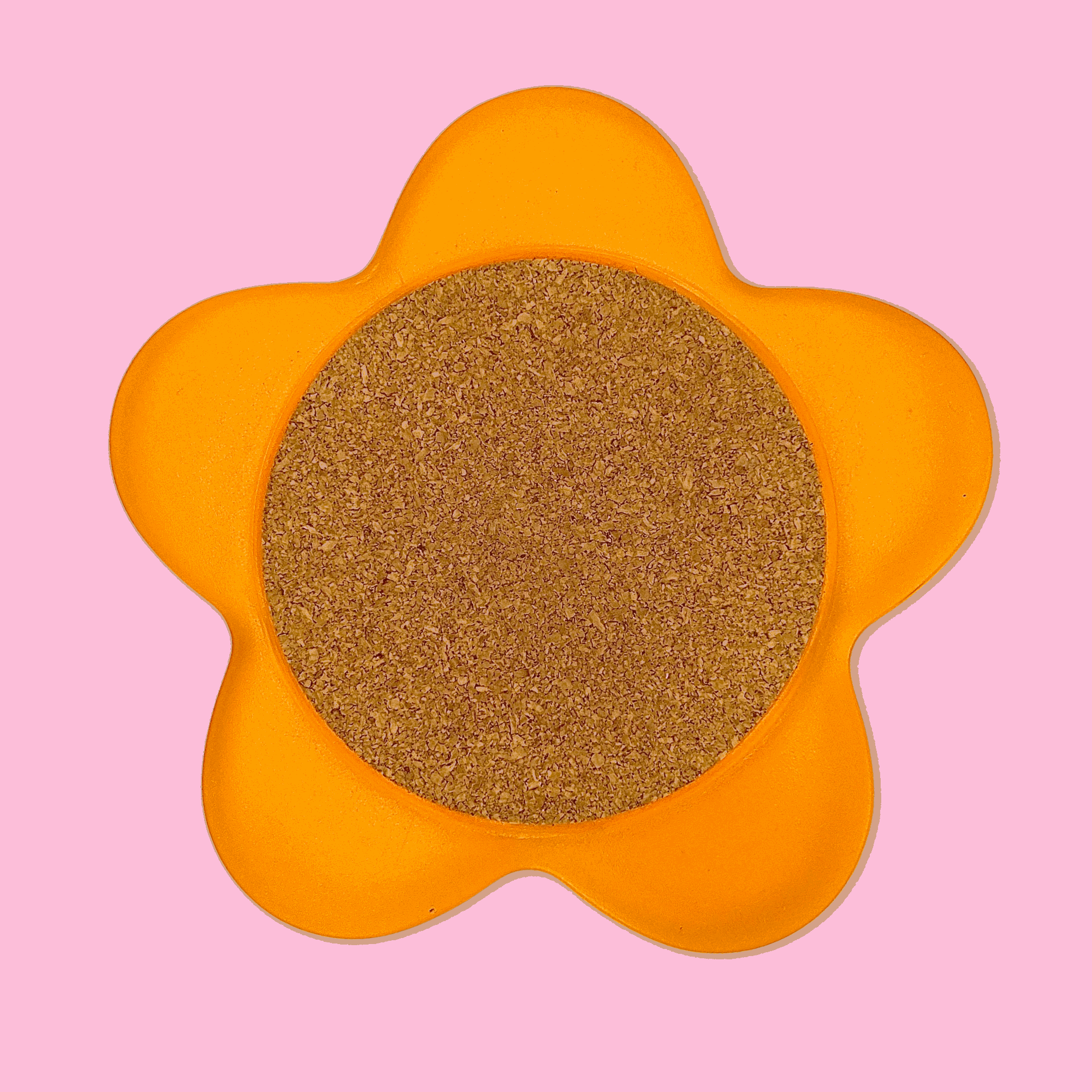 Cork Orange Flower Shaped Coaster with Plastic Petals - Sunshine Thrift - Kitchenware