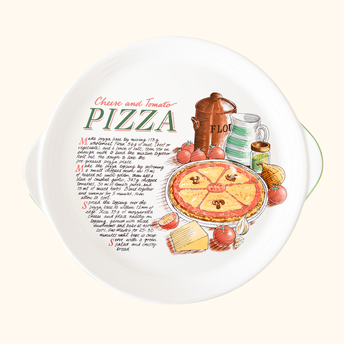 Vintage Rayware Pizza Recipe Serving Plate Rayware