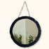 Black Fringe Gold Circle Hanging Mirror -  - Mirrors