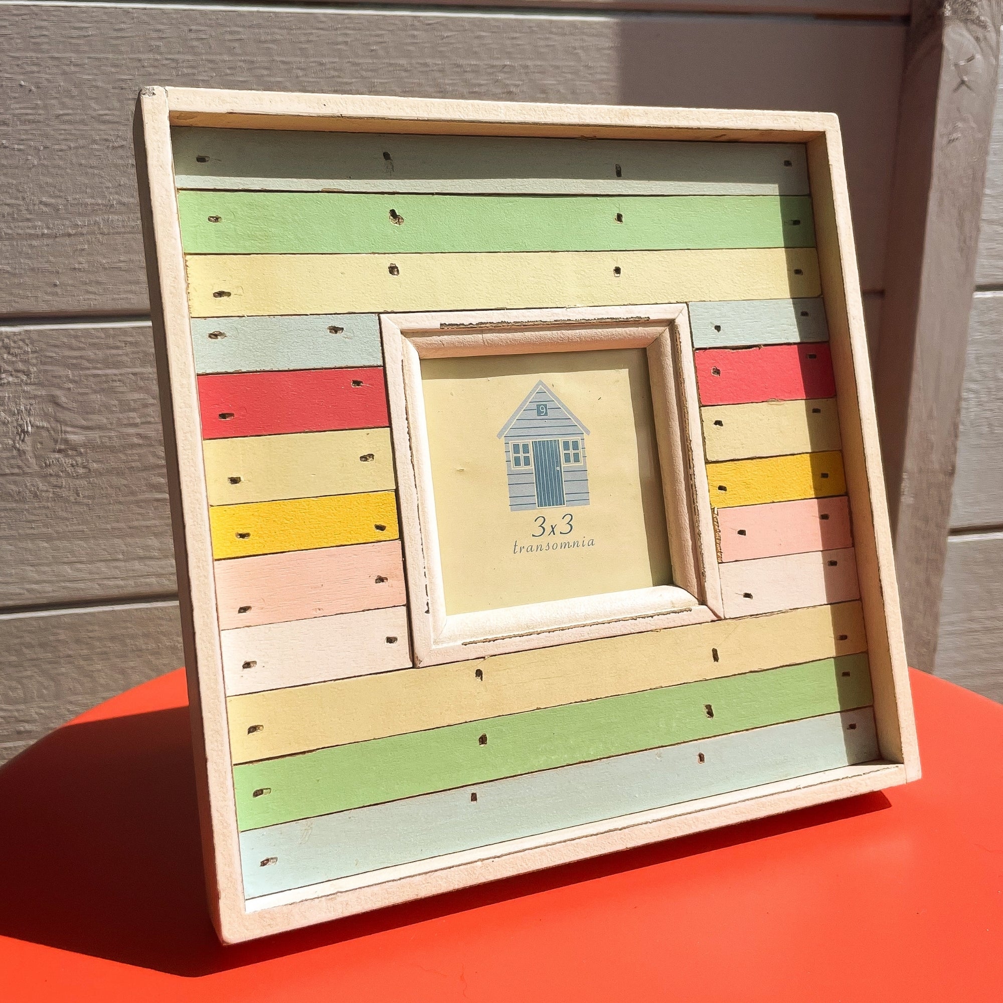 Striped Colourful Wooden Square Picture Frame - Sunshine Thrift - Frames