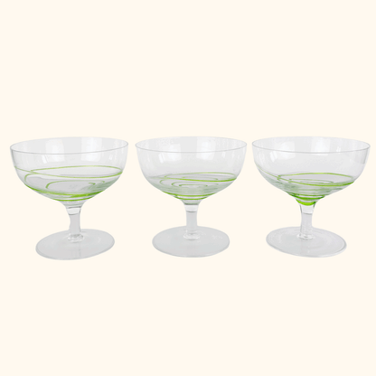 Green Swirl Dessert Bowls Set of 3 Sunshine Thrift