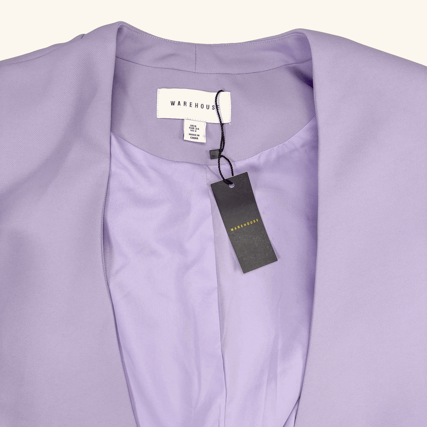 Warehouse Lilac Purple Feather Blazer - Size 6
