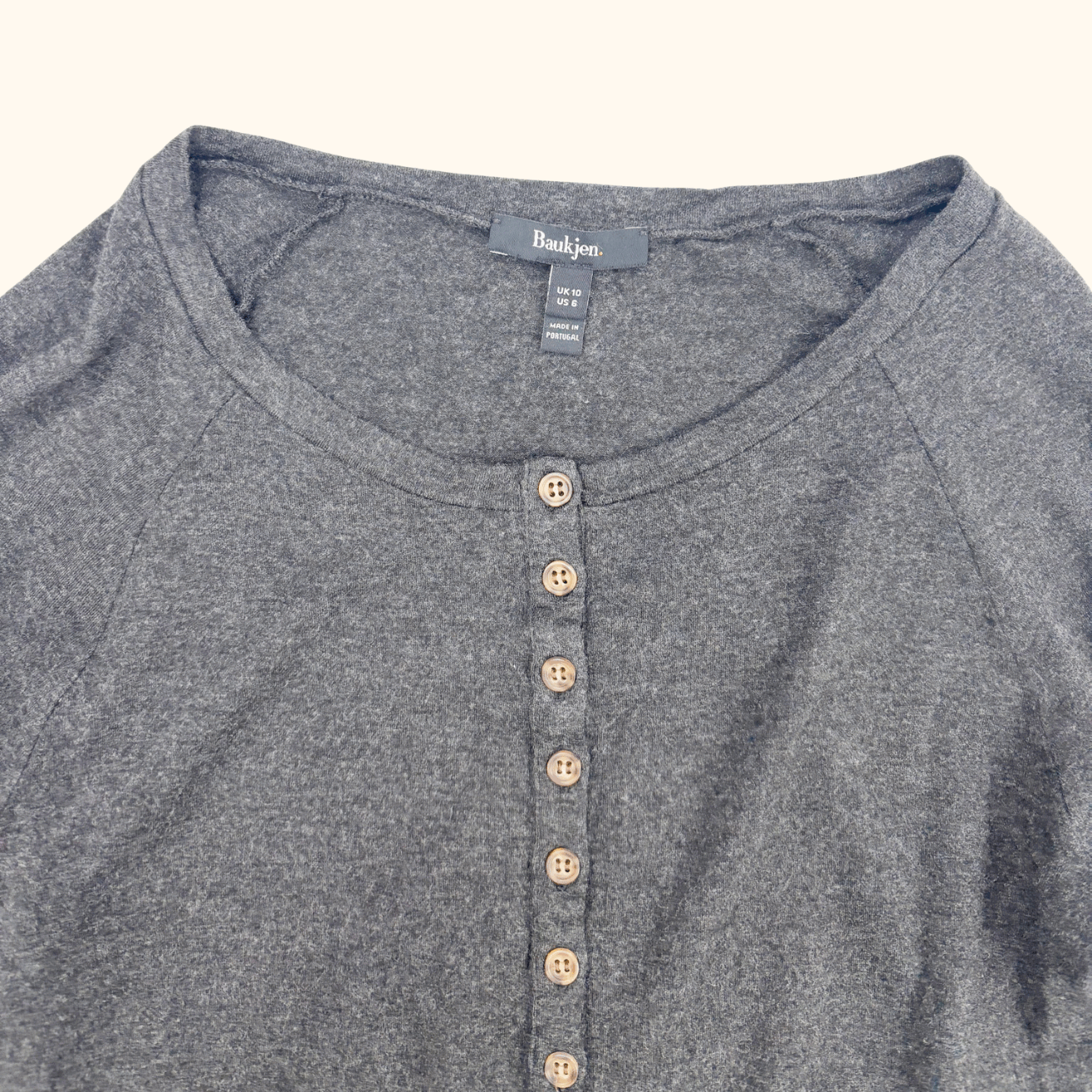 Baukjen Dark Grey Knitted Midi Dress - Size 10 Baukjen