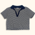 Zara Navy Blue Knitted Polo Shirt - Size Medium - Zara - Tops & Shirts