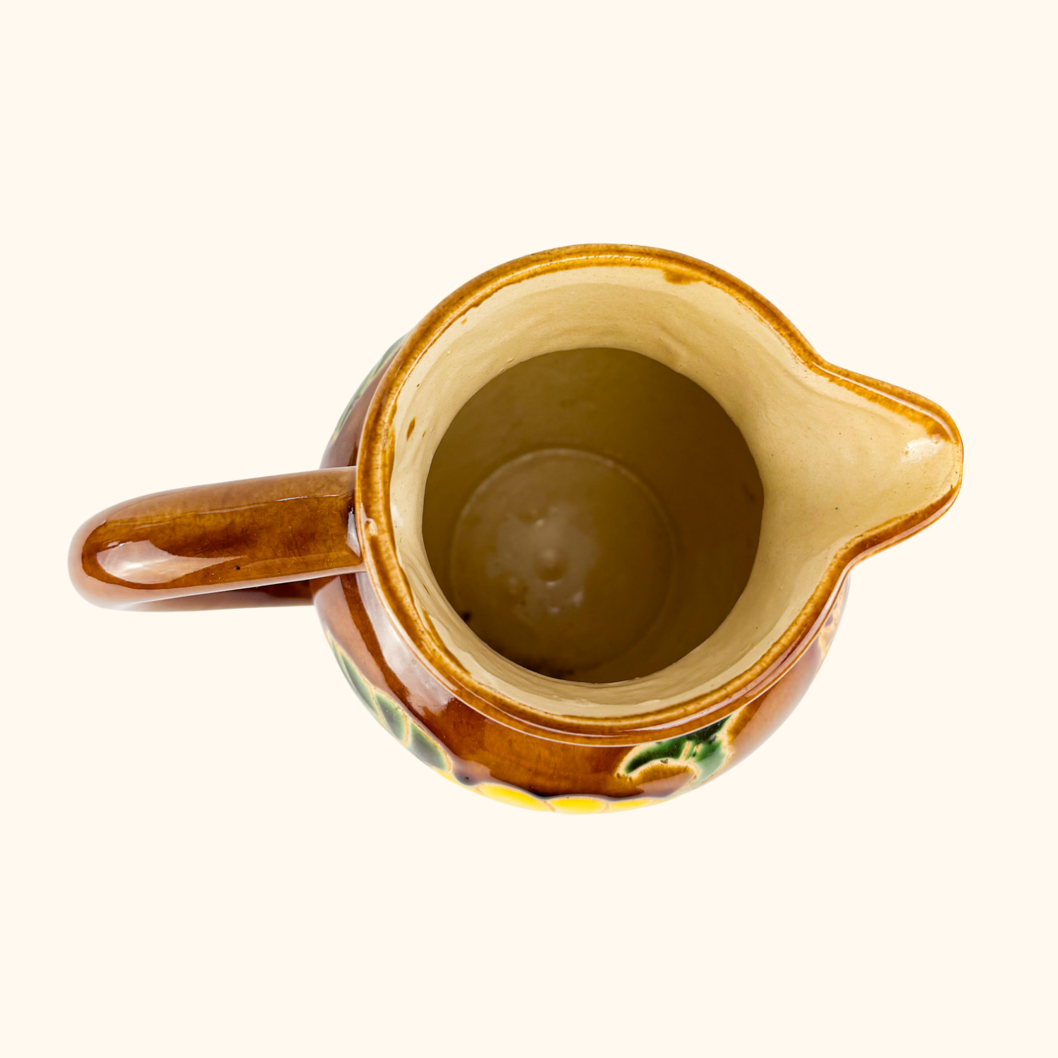Brown Daisy Flower Jug 1930s Style Sunshine Thrift