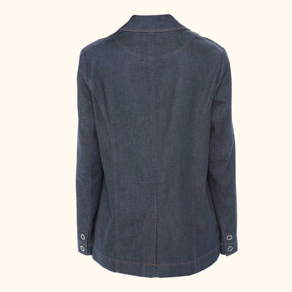 Whistles Joanna Blue Denim Blazer - Size 12
