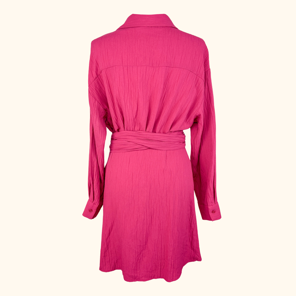 Zara Fuschia Pink Mini Wrap Dress Size Medium
