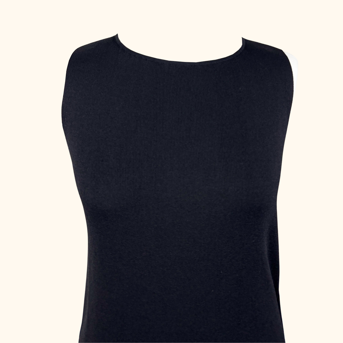Whistles Black Ribbed Midi Length Dress - Size Medium