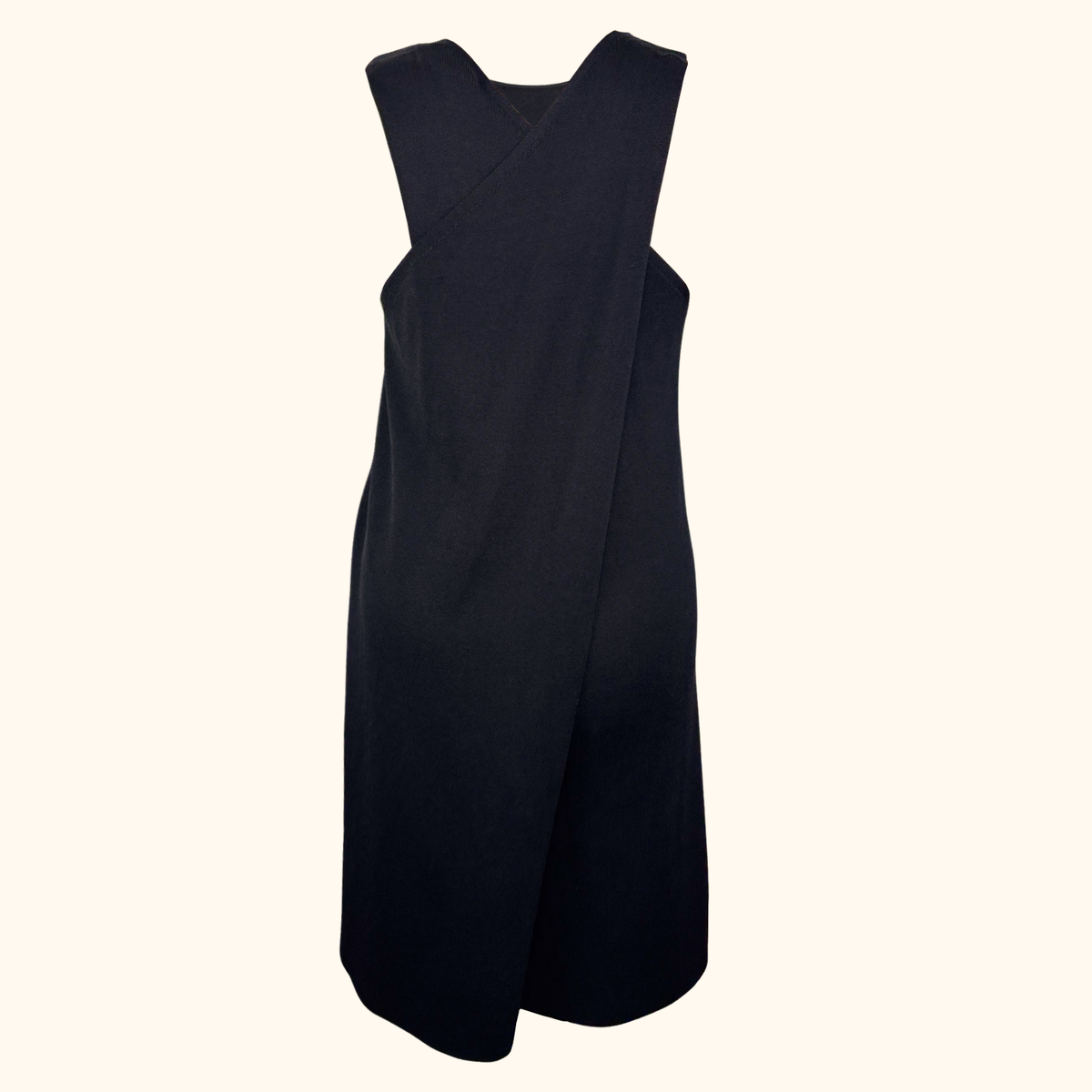 Whistles Black Ribbed Midi Length Dress - Size Medium