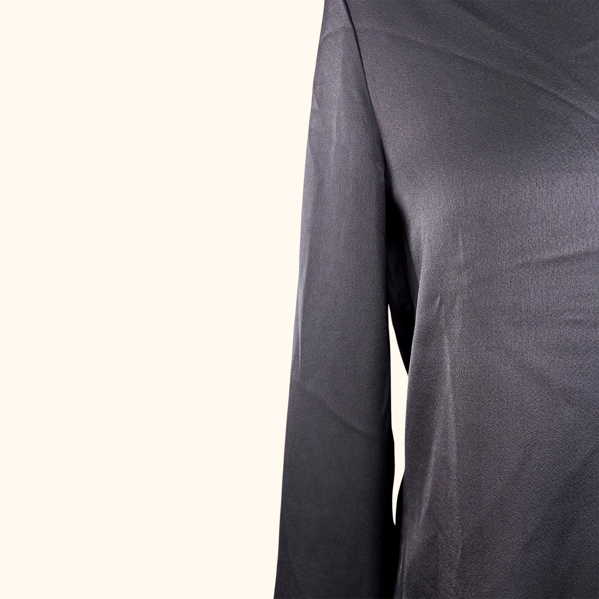 H&amp;M Black Satin Long Sleeve Shirt - Size XS