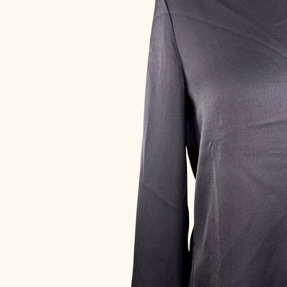 H&amp;M Black Satin Long Sleeve Shirt - Size XS