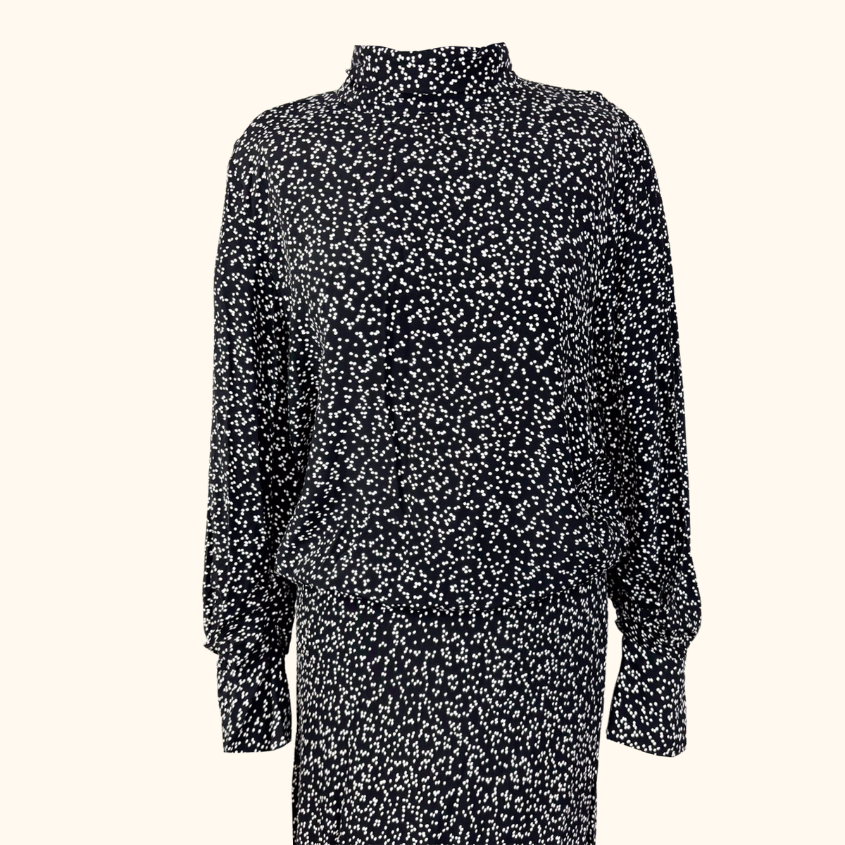 Zara Black Polka Dot Asymmetric Maxi Dress - Size Medium