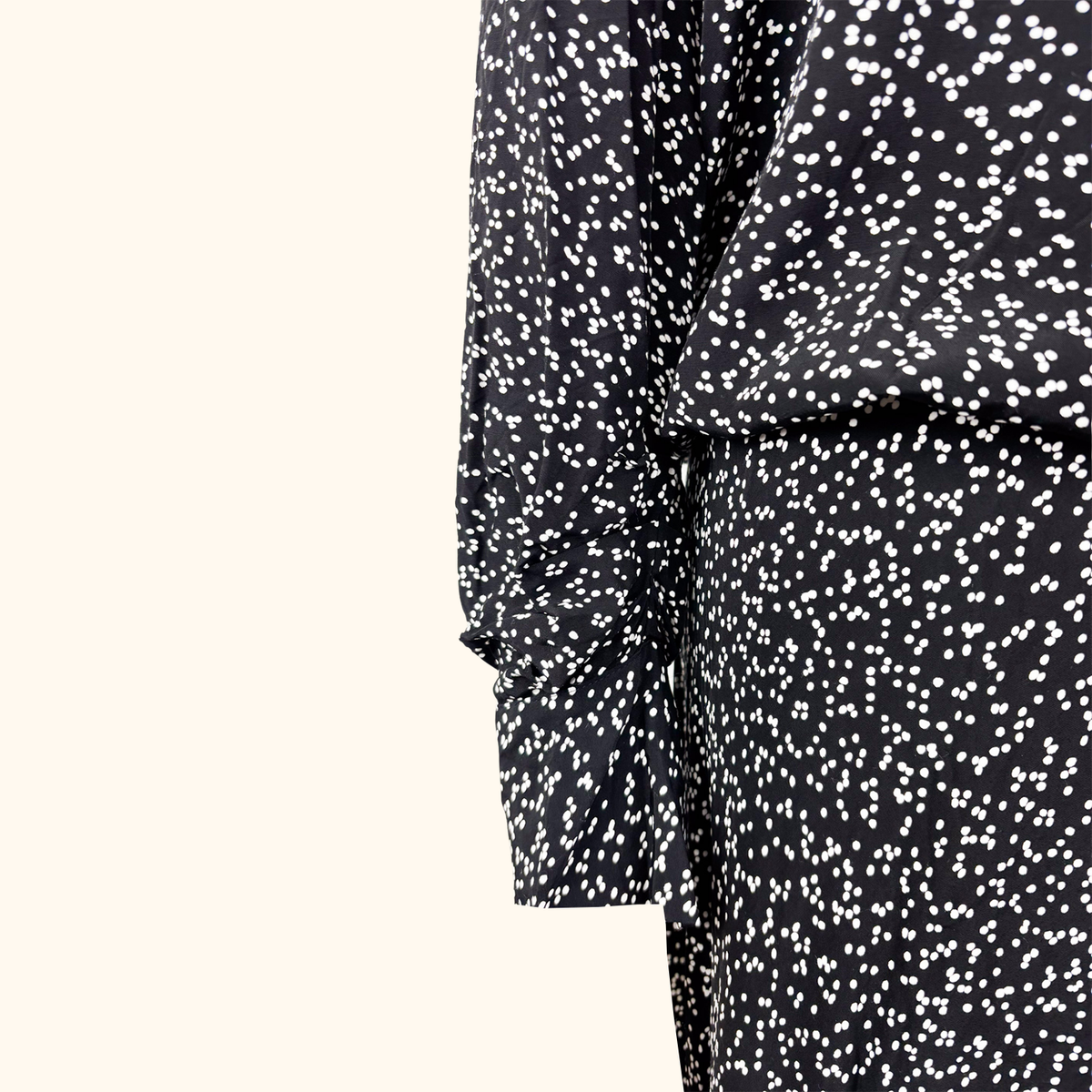 Zara Black Polka Dot Asymmetric Maxi Dress - Size Medium
