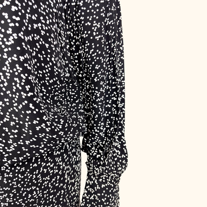 Zara Black Polka Dot Asymmetric Maxi Dress - Size Medium