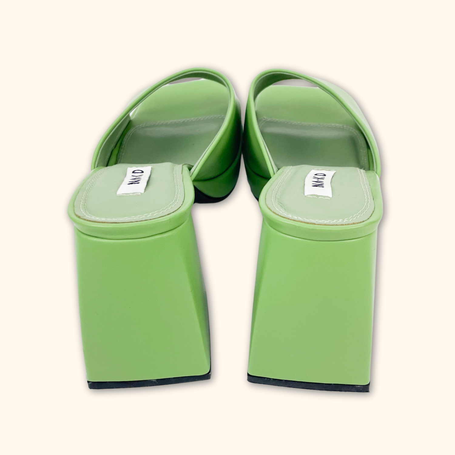 Na-kd Green Block Platform Heels - Size 8