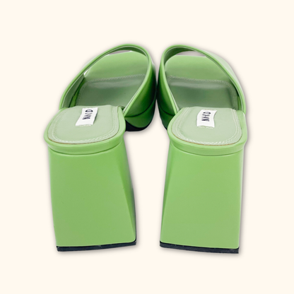 Na-kd Green Block Platform Heels - Size 8