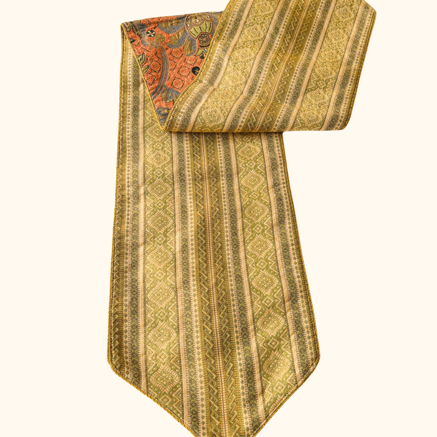 Reversible Brocade Fabric Table Runner