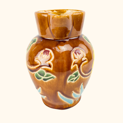 Brown Daisy Flower Jug 1930s Style Sunshine Thrift
