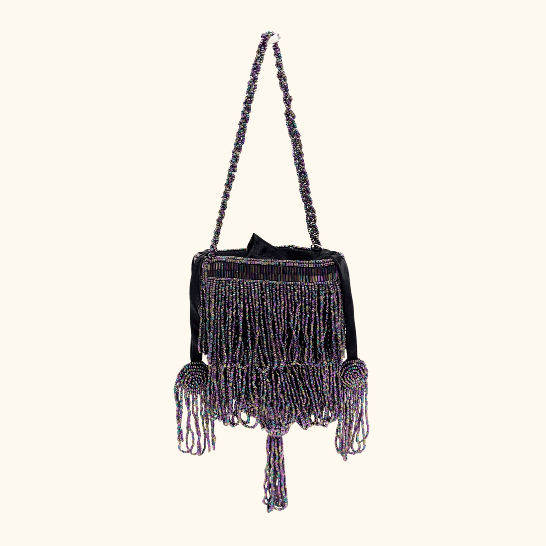 Vendula London Beaded Evening Drawstring Pouch Bag Vendula London