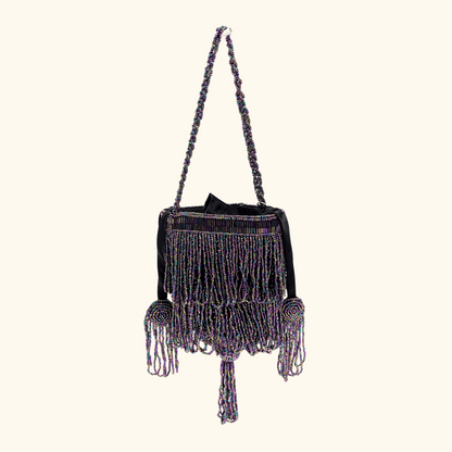 Vendula London Beaded Evening Drawstring Pouch Bag Vendula London