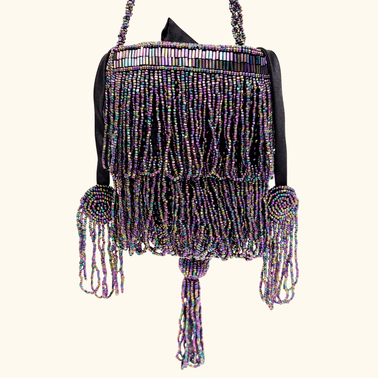 Vendula London Beaded Evening Drawstring Pouch Bag Vendula London