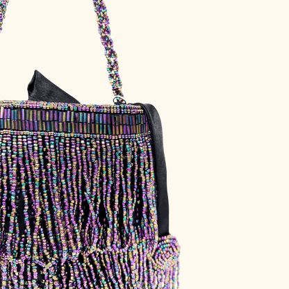 Vendula London Beaded Evening Drawstring Pouch Bag Vendula London