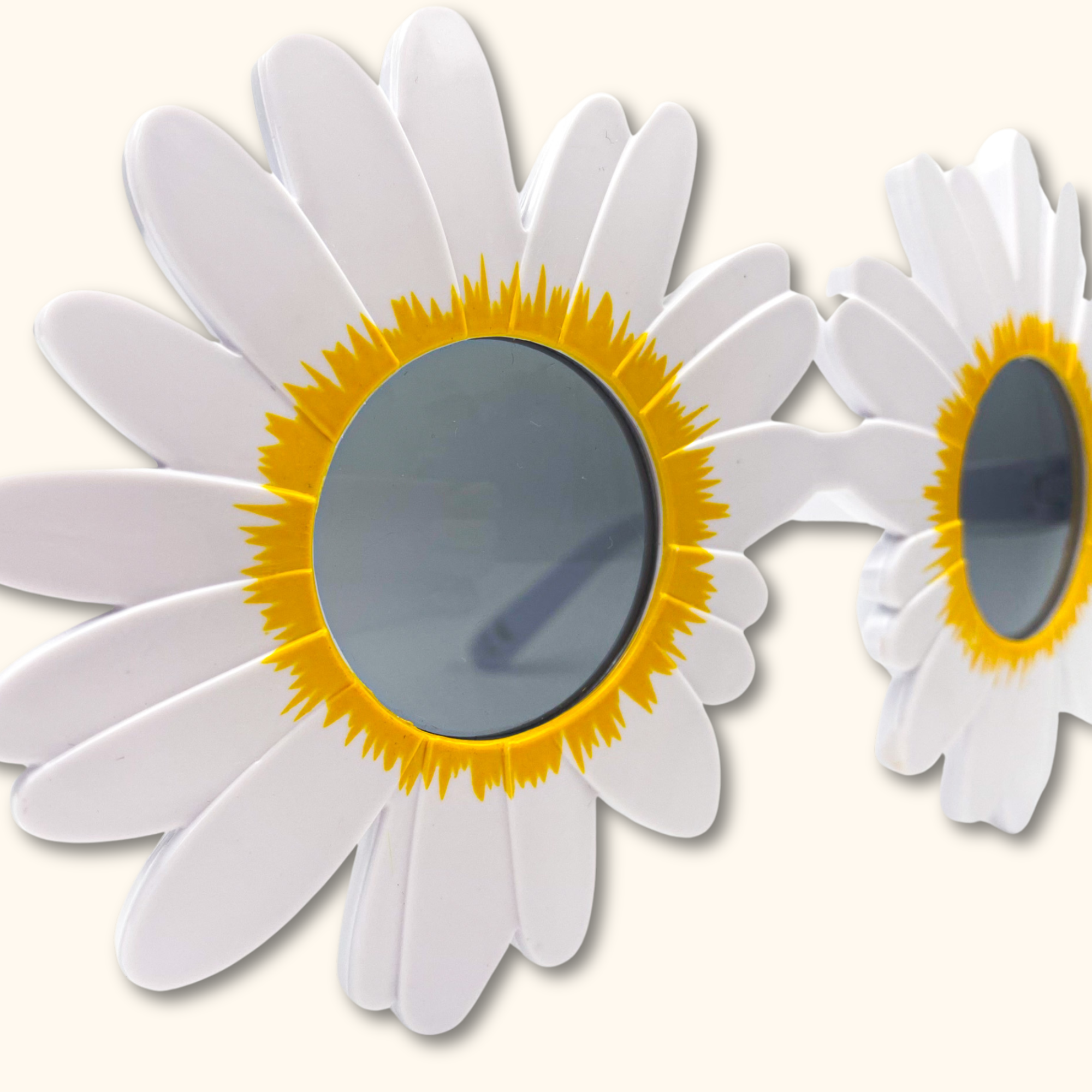 White Daisy Flower Shaped Sunglasses - Sunshine Thrift - Sunglasses