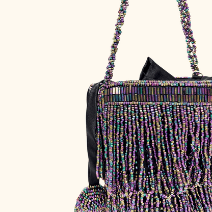 Vendula London Beaded Evening Drawstring Pouch Bag Vendula London