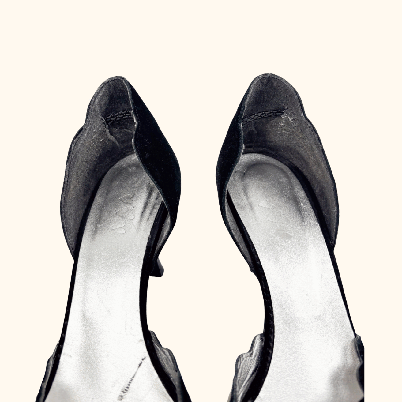 M&amp;S Per Una Black Suede Pointed Kitten Heel - Size 4 Per Una