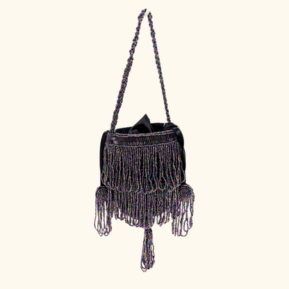 Vendula London Beaded Evening Drawstring Pouch Bag Vendula London
