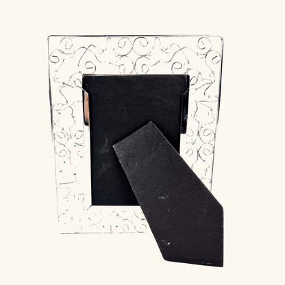 Silver Beaded Wire Picture Frame 5inch x 3.5inch Sunshine Thrift