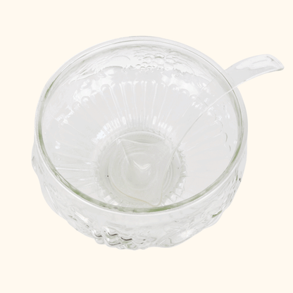 Vintage 1960s Jeanette Crystal Glass Fruit Punch Bowl Set Jeanette