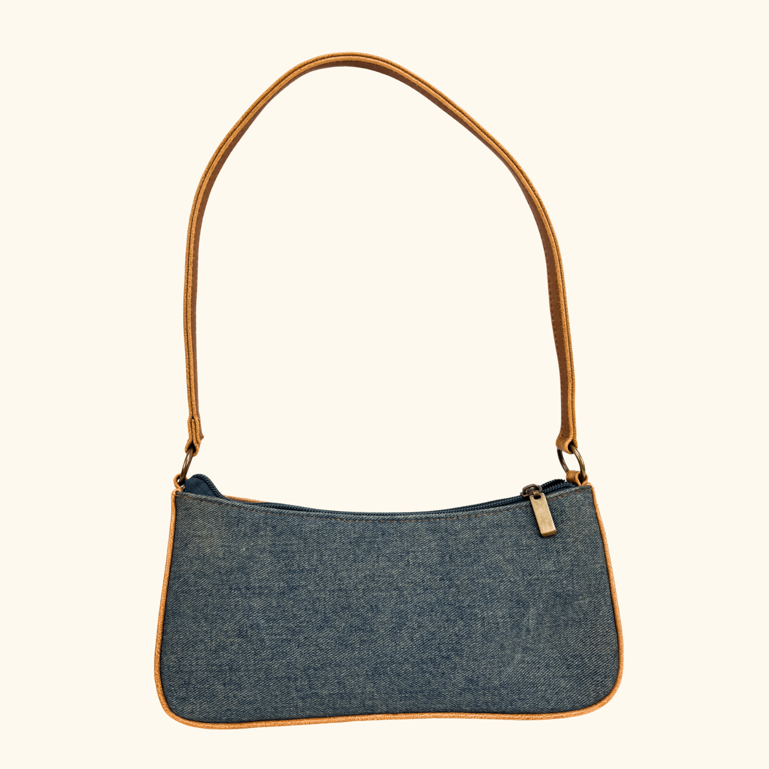 Brown Belt Blue Denim Shoulder Bag Sunshine Thrift