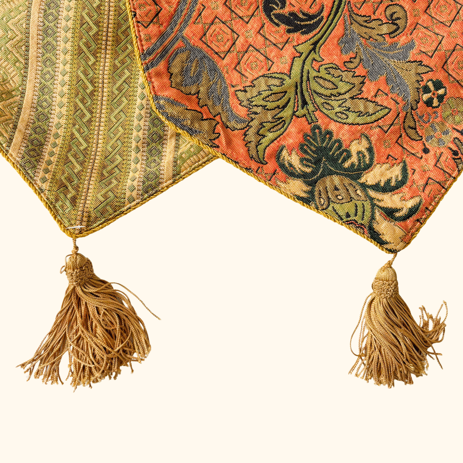 Reversible Brocade Fabric Table Runner