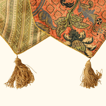 Reversible Brocade Fabric Table Runner