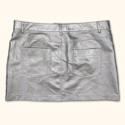 Topshop Silver Metallic Mini Skirt - Size 18