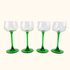 Vintage Luminarc French Green Stem Hock Wine Glasses Set of 4 Luminarc