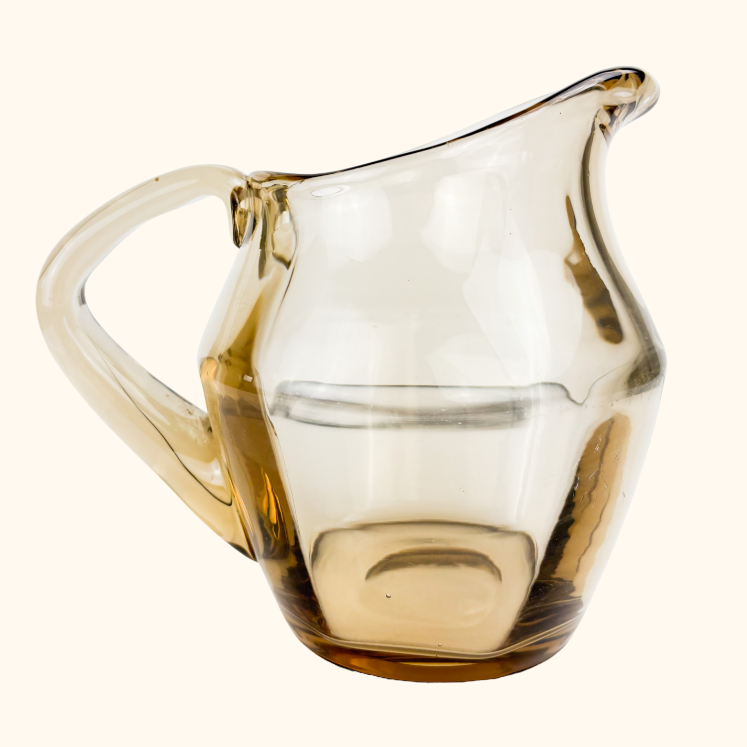 Vintage 1970s Brown Smoked Glass Jug Sunshine Thrift