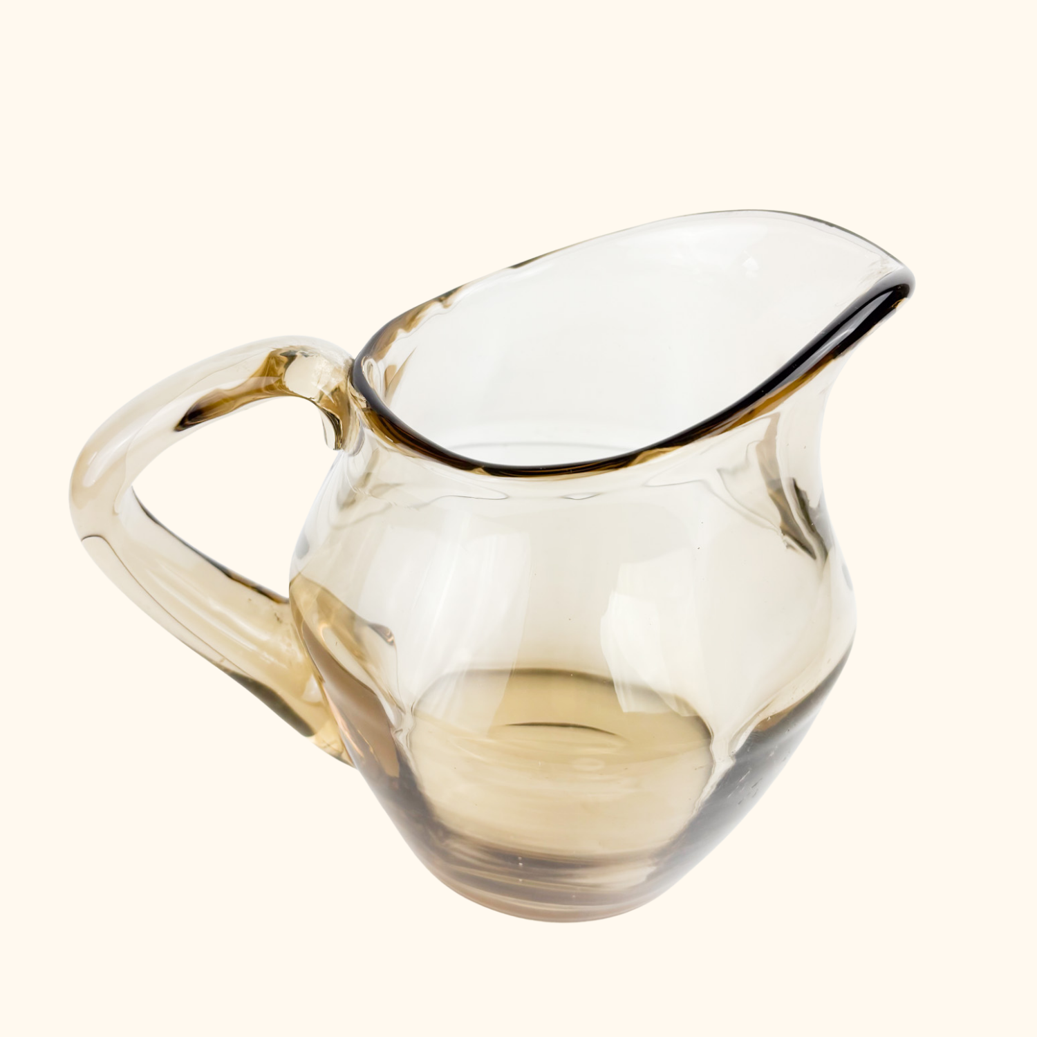 Vintage 1970s Brown Smoked Glass Jug Sunshine Thrift