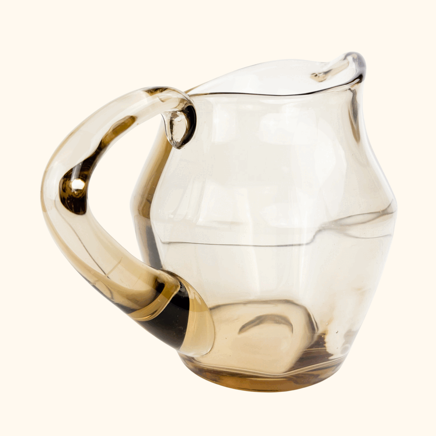 Vintage 1970s Brown Smoked Glass Jug -  - Kitchenware