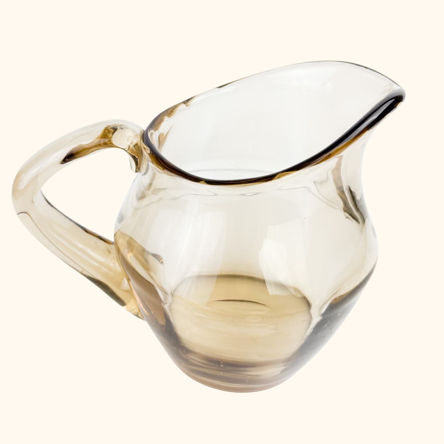 Vintage 1970s Brown Smoked Glass Jug Sunshine Thrift