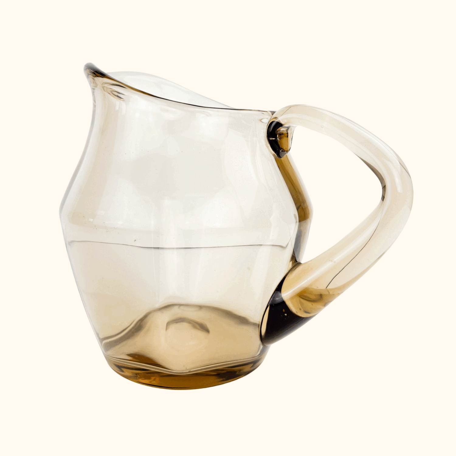 Vintage 1970s Brown Smoked Glass Jug -  - Kitchenware