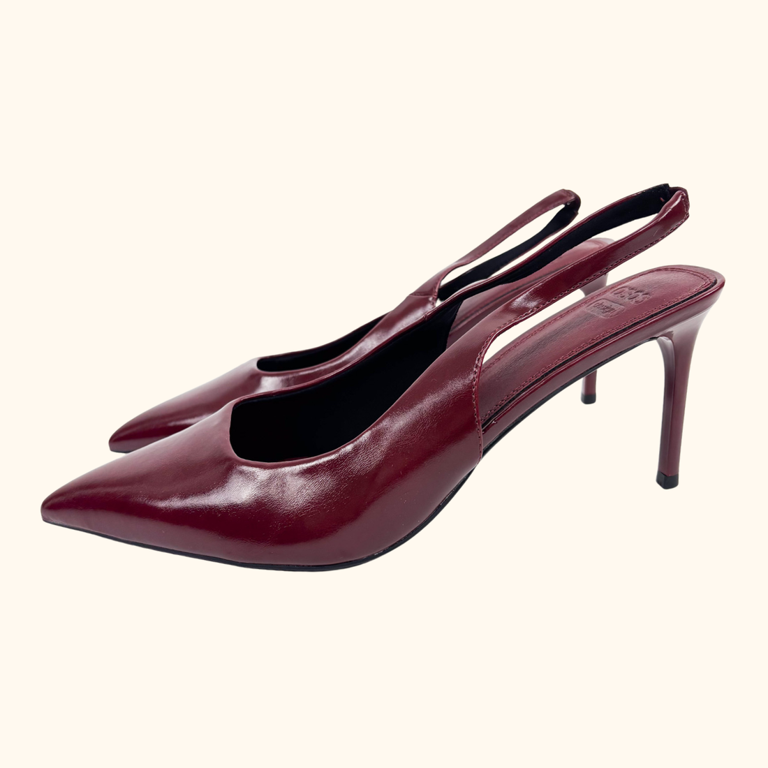 ASOS Burgundy Slingback Heels - Size 8