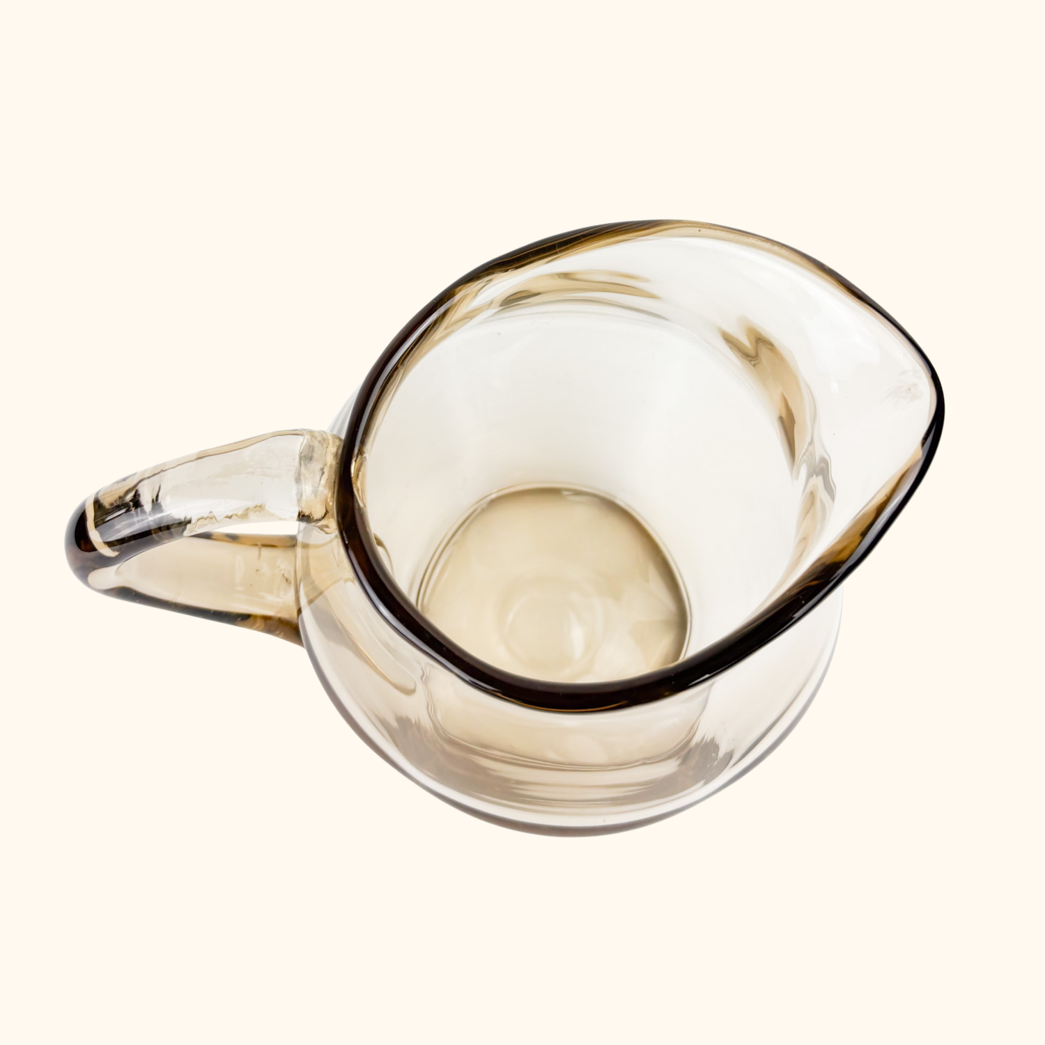 Vintage 1970s Brown Smoked Glass Jug Sunshine Thrift