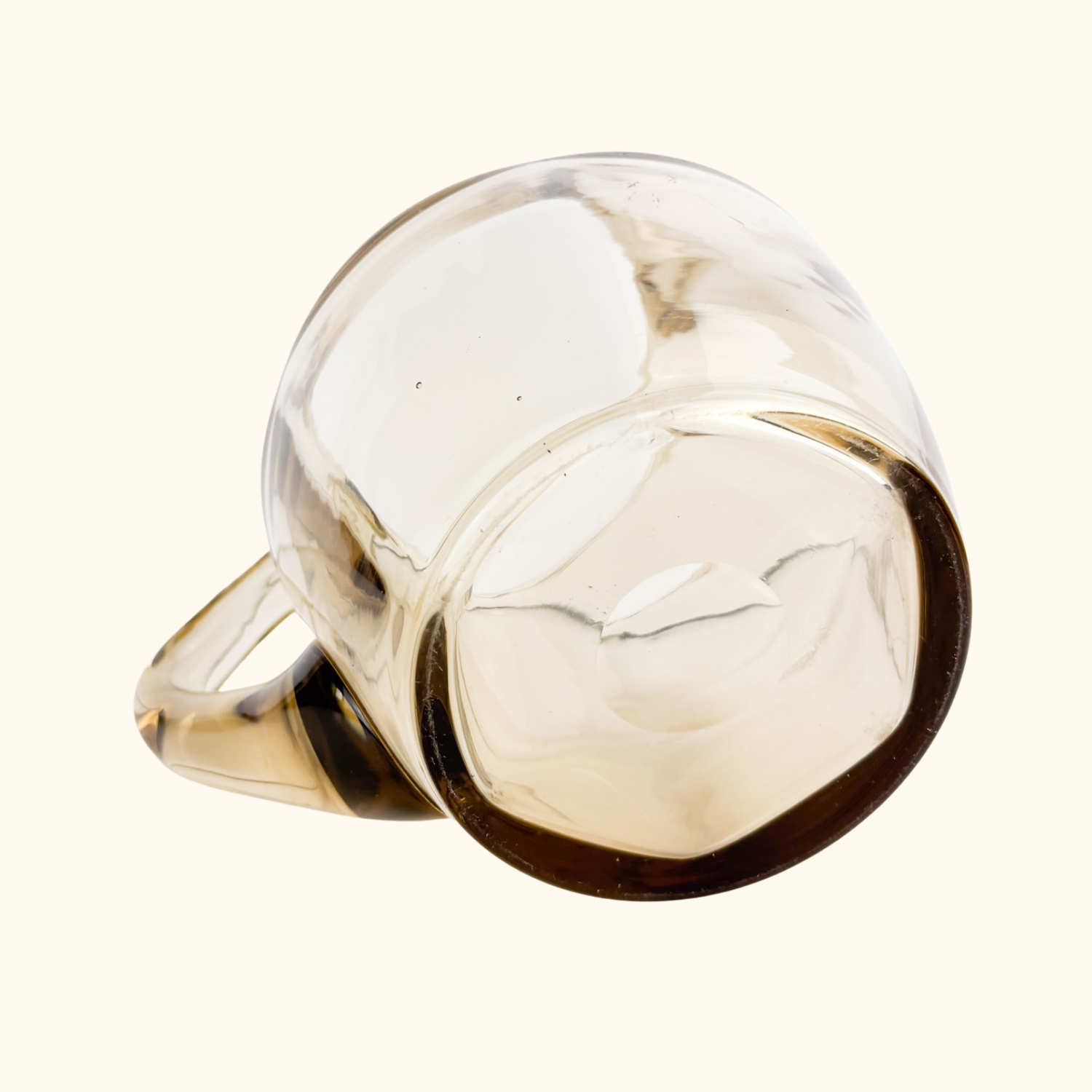 Vintage 1970s Brown Smoked Glass Jug Sunshine Thrift